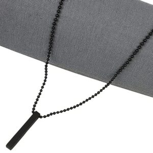 Pure Stainless Steel Black Vertical Bar Necklace/Locket/Chain for Men/Boys