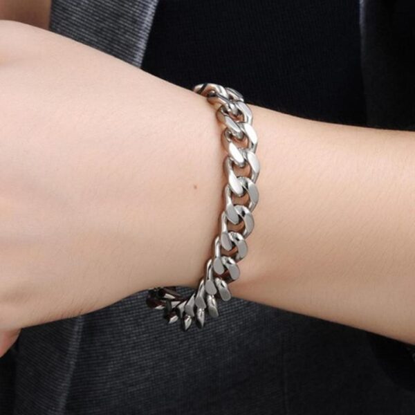 Silver Heavy Imported Chain Bracelet For Men