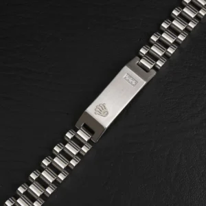 Stainless Steel Silver Coloured Crown Jubilee Bracelet for Men's