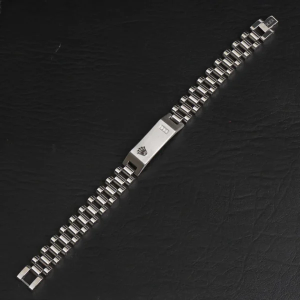 Stainless Steel Silver Coloured Crown Jubilee Bracelet for Men's