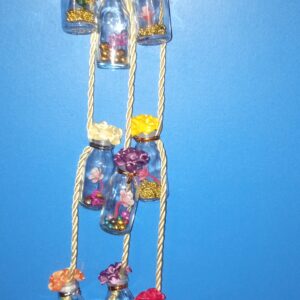 Wall Hanging Mini Glass Bottles With Rope For Wall Decor