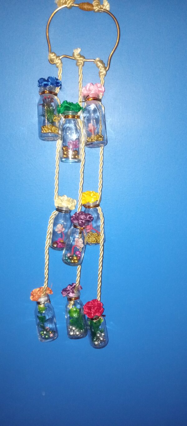 Wall Hanging Mini Glass Bottles With Rope For Wall Decor