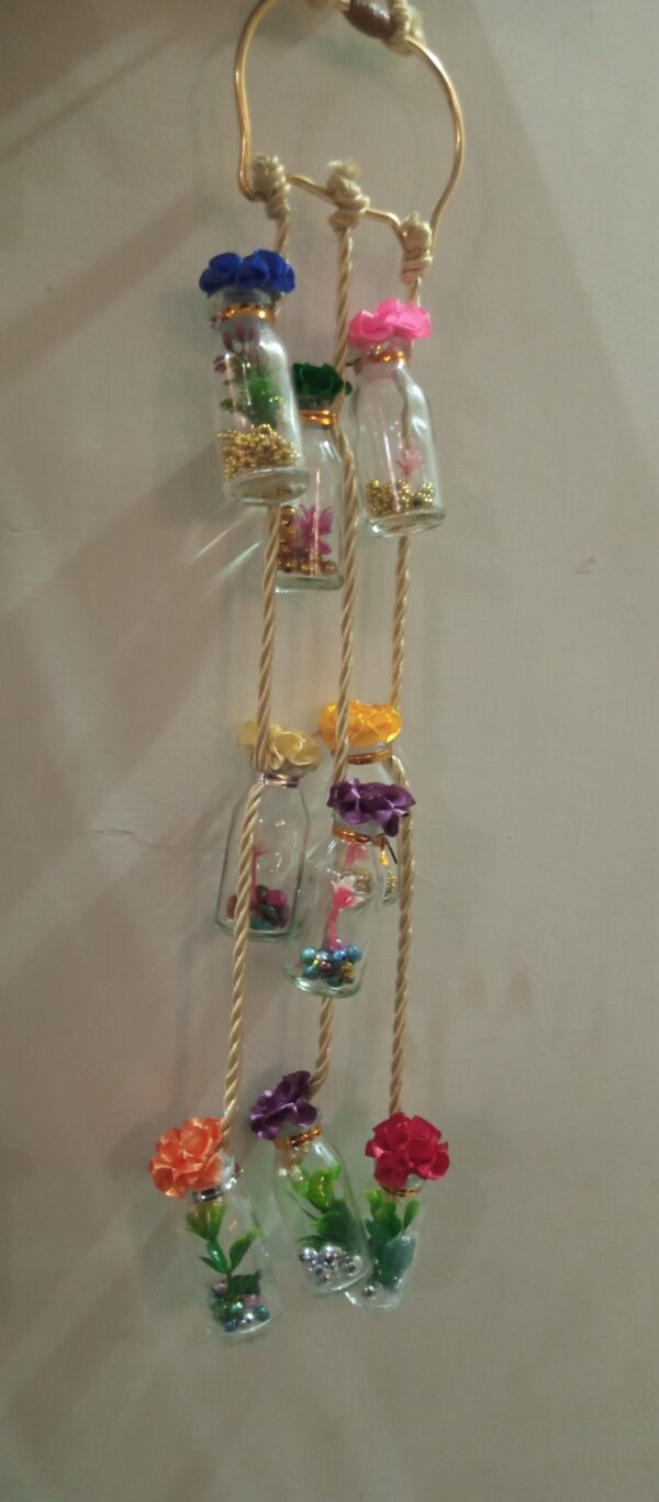 Wall Hanging Mini Glass Bottles With Rope For Wall Decor