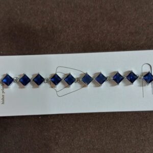 sterling silver bracelet fashion jewelry blue crysta(Women)