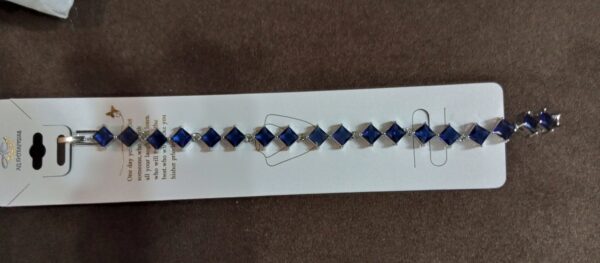 sterling silver bracelet fashion jewelry blue crysta(Women)