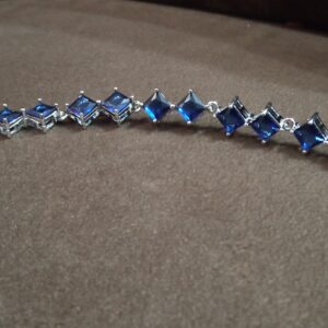 sterling silver bracelet fashion jewelry blue crysta(Women)