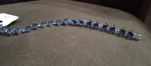 sterling silver bracelet fashion jewelry blue crysta(Women)