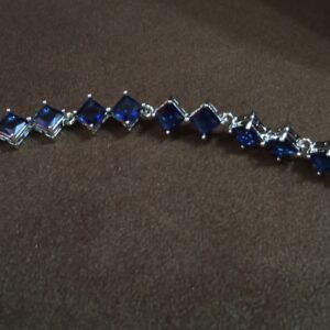 sterling silver bracelet fashion jewelry blue crysta(Women)