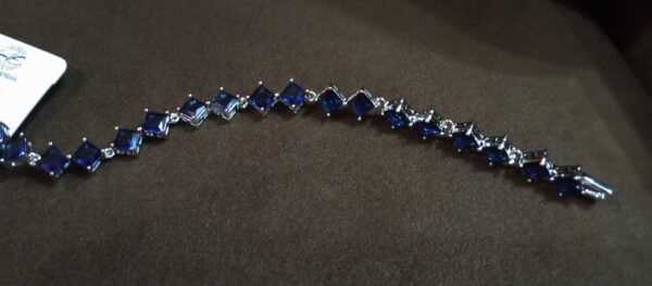 sterling silver bracelet fashion jewelry blue crysta(Women)