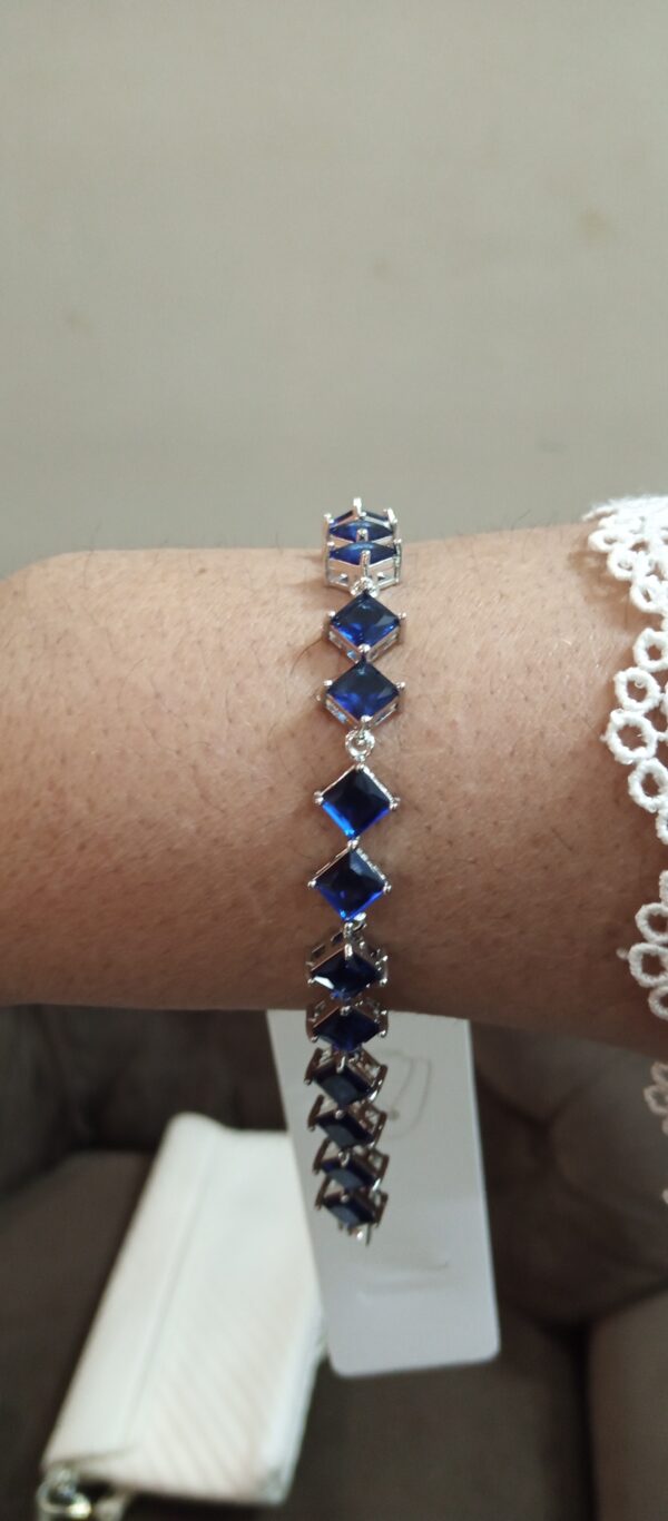 sterling silver bracelet fashion jewelry blue crysta(Women)