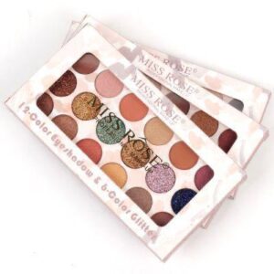 Miss Rose 12 Color Eyeshadow & 6 Color Glitter (Mini)