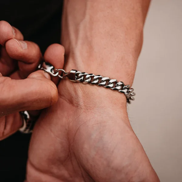 Silver Heavy Imported Chain Bracelet For Men