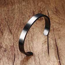 Black stainless steel bracelet, mens stainless steel bracelet