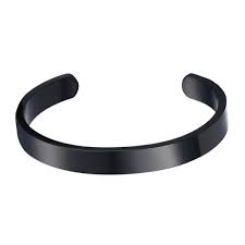 Black stainless steel bracelet, mens stainless steel bracelet