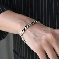 Silver Heavy Imported Chain Bracelet For Men