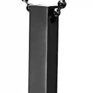 Pure Stainless Steel Black Vertical Bar Necklace/Locket/Chain for Men/Boys