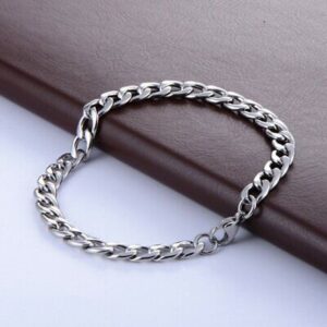 Silver Heavy Imported Chain Bracelet For Men